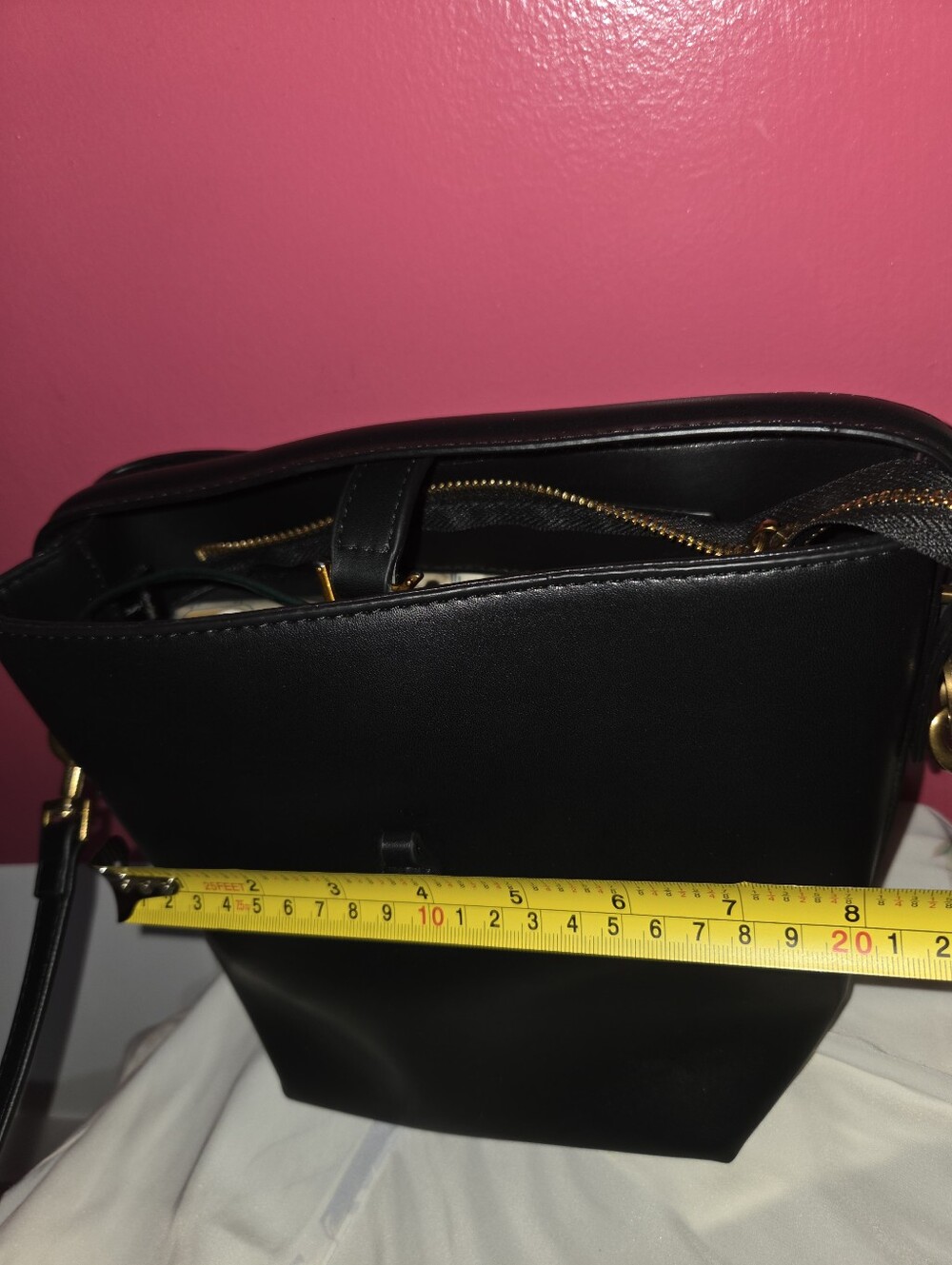 New Small Black Bucket / Tote With Shouder/ Crossbody Strap